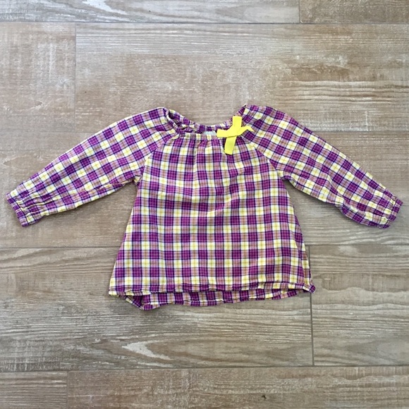 OshKosh B'gosh Other - Fall Farm Fashion💜 Purple Plaid Peasant Blouse 2T